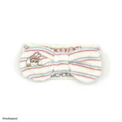 Japan Mofusand Hair Band with Ribbon - Rabbit Cat Striped Ivory