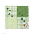 Japan Mofusand Towel Handkerchief - Cookie Cat Gingham Green - 1