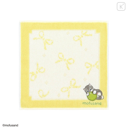 Japan Mofusand Towel Handkerchief - Fruit Apple Cat Ribbon Yellow - 1