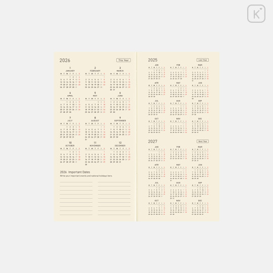 Japan Hobonichi Techo Weeks Hardcover Horizontal English - Little My : Everywhere / 2026 Jan / Mon Start - 3