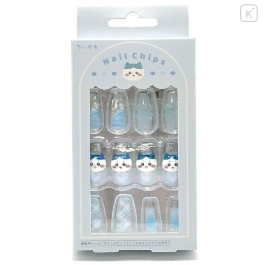 Japan Chiikawa Nail Tips - Hachiware : Light Blue - 1