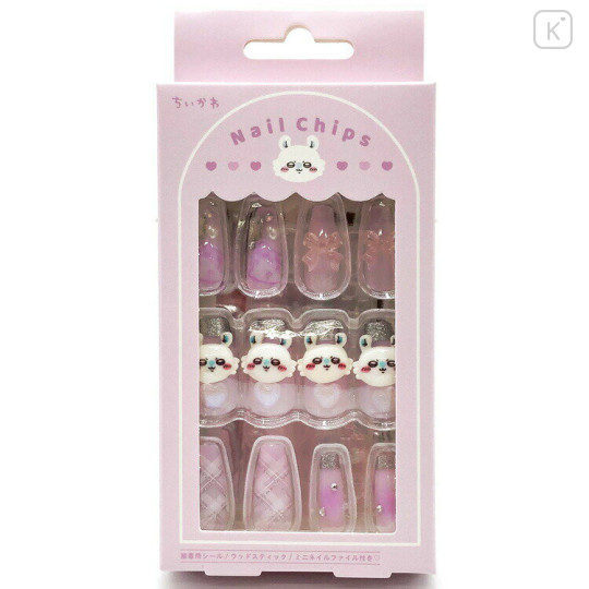 Japan Chiikawa Nail Tips - Momonga : Light Purple - 1