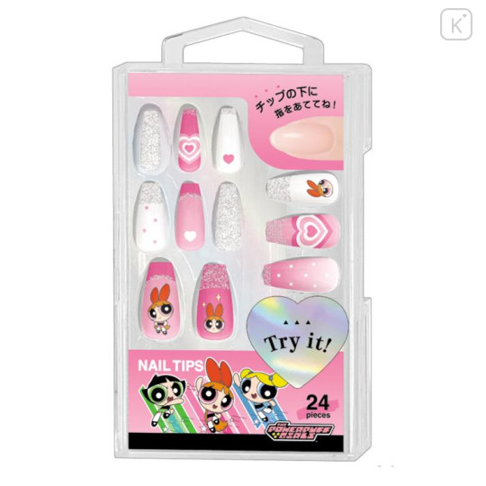 Japan The Powerpuff Girls Nail Tips - Blossom Pink - 1