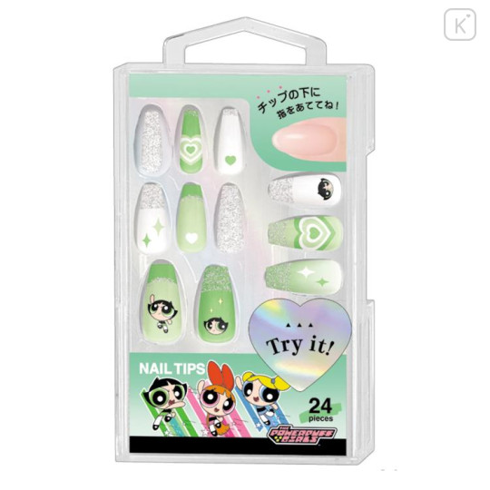 Japan The Powerpuff Girls Nail Tips - Buttercup Green - 1