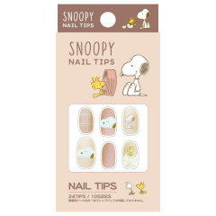 Japan Peanuts Nail Tips - Snoopy & Woodstock : Beige Pink