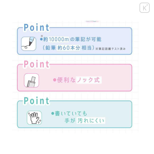 Japan No-sharpen Zutto Pencil - MOTiON Light Gray - 3