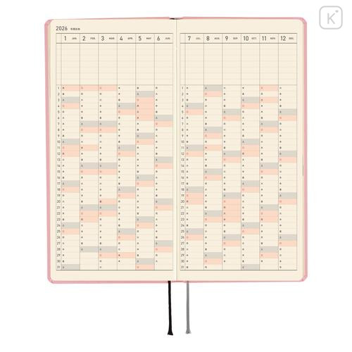 Japan Hobonichi Techo Weeks Hardcover Horizontal Japanese - Colors Strawberry Milk / 2026 Jan / Mon Start - 4