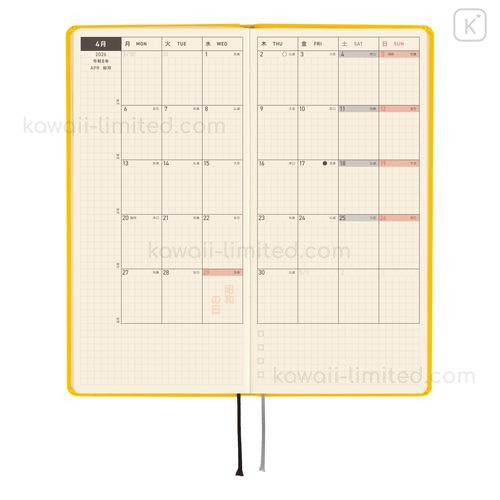 Japan Hobonichi Techo Weeks Hardcover Horizontal Japanese - Colors