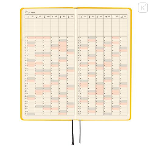 Japan Hobonichi Techo Weeks Hardcover Horizontal Japanese - Colors Full Moon Yellow / 2026 Jan / Mon Start - 5