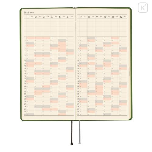 Japan Hobonichi Techo Weeks Japanese Slim Schedule Book - 2026 Antique Green - 6