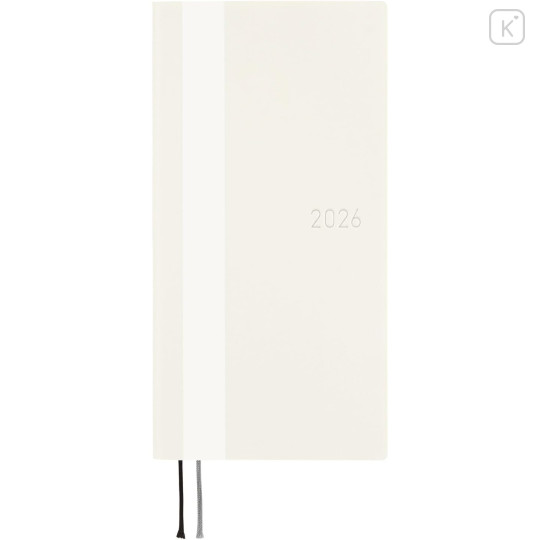 Japan Hobonichi Techo Weeks Softcover Horizontal English - White Line Ivory / 2026 Jan / Mon Start - 1