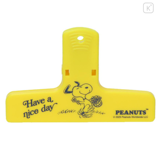Japan Peanuts Book Clip - Snoopy : 75th Anniversary Have A Nice Day Yellow - 1