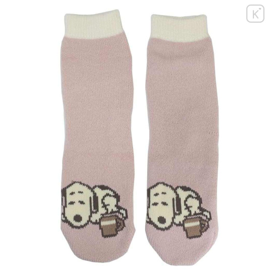 Japan Peanuts Warm Socks - Snoopy : Relax Pink - 1