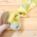 Japan Moomin Warm Socks - Little My : Flower Light Yellow Grey - 2