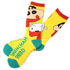 Japan Crayon Shin-chan Warm Socks - Shinnosuke Nohara & Shiro : Winter Outdoor Style Yellow