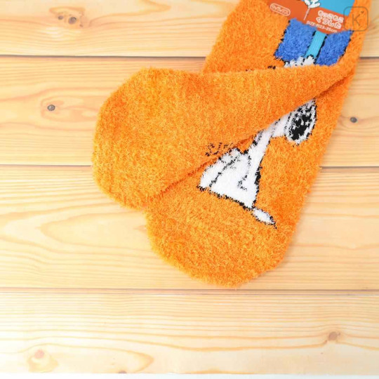 Japan Peanuts Fluffy Socks - Snoopy : Christmas Gift Orange - 2