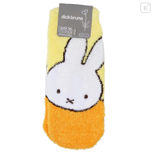 Japan Miffy Fluffy Socks - Miffy : Orange Yellow - 1