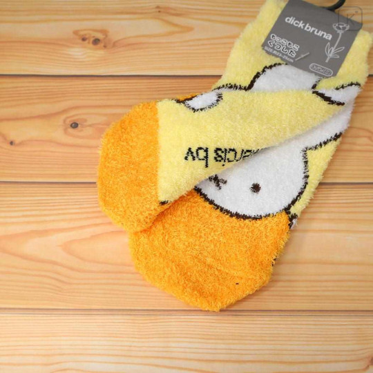 Japan Miffy Fluffy Socks - Miffy : Orange Yellow - 2