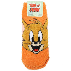 Japan Tom and Jerry Fluffy Socks - Jerry Face Orange
