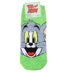 Japan Tom and Jerry Fluffy Socks - Tom Face Green