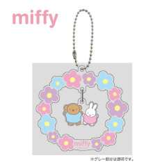 Japan Miffy Swaying Keychain - Boris & Miffy : Flower Wreath