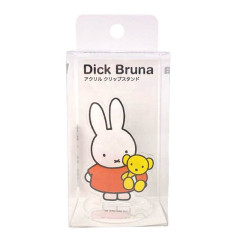 Japan Miffy Acrylic Memo Clip Stand - Miffy : Orange Dress & Bear