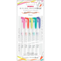 Japan Zebra Mildliner Double Ended Brush Pen & Marker Set - Bright Mild Color - 1