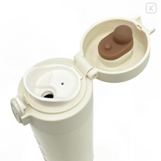 Japan Chiikawa Stainless Steel Bottle 350ml - Chiikawa & Hachiware & Usagi : One Touch Beige Ribbon - 3