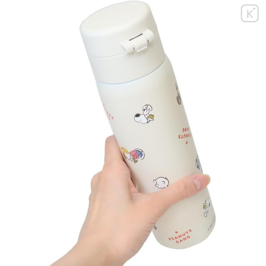 Japan Peanuts Stainless Steel Bottle 480ml - Snoopy : One Touch Gang - 2