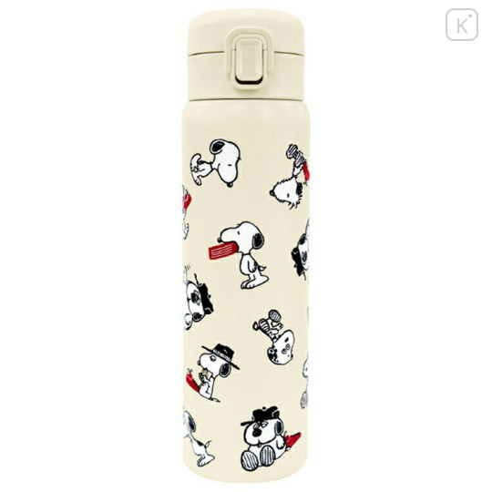 Japan Zebra Stainless Steel Bottle 480ml - Snoopy : One TouchBeige Family Have a Blast - 1
