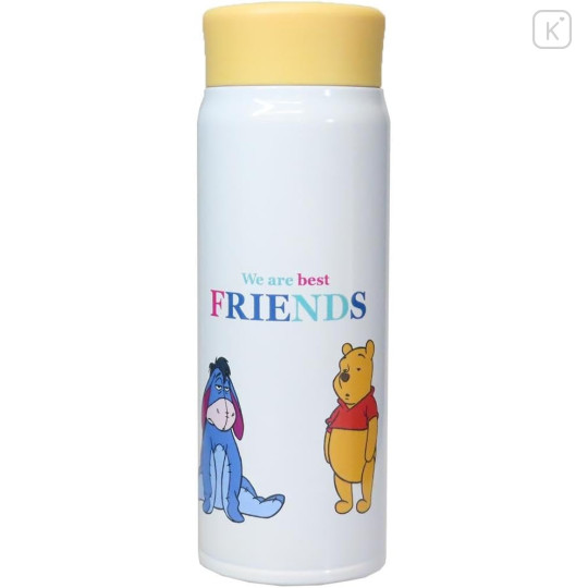 Japan Disney Stainless Steel Bottle 480ml - Pooh : We Are Best Friends - 1