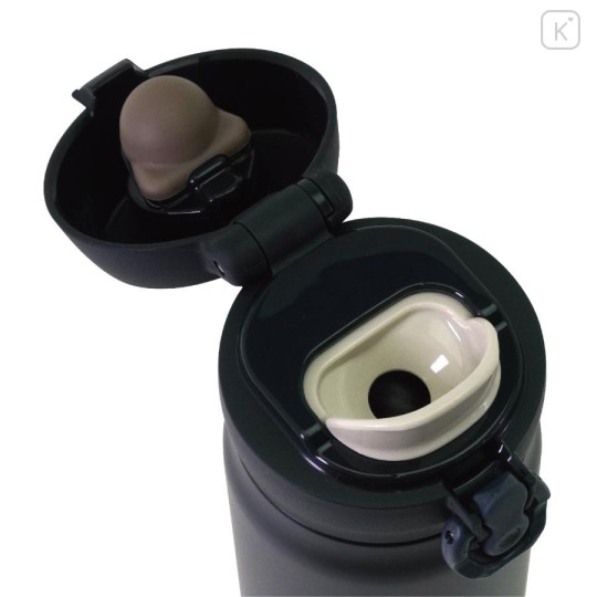 Japan San-X Store Stainless Steel Bottle 350ml - Rilakkuma : Coffee Time Black Lightweight Thermos - 6