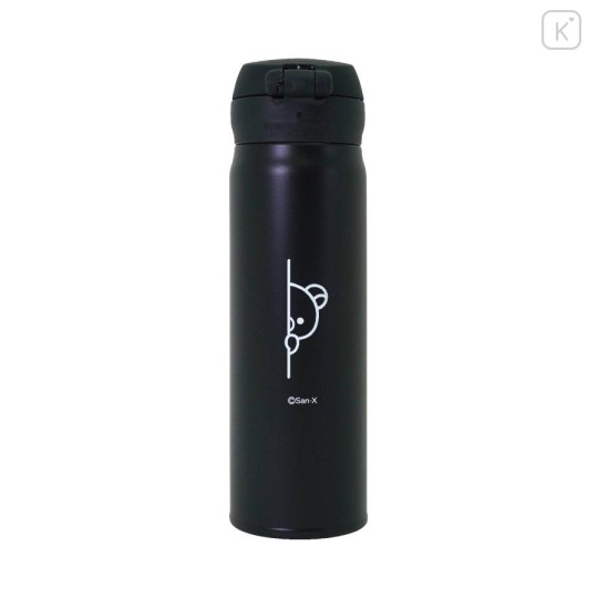 Japan San-X Store Stainless Steel Bottle 500ml - Rilakkuma : Coffee Time Black Lightweight Thermos - 2