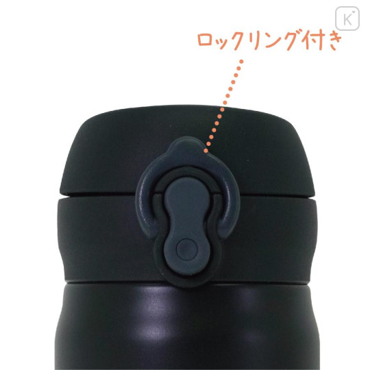 Japan San-X Store Stainless Steel Bottle 500ml - Rilakkuma : Coffee Time Black Lightweight Thermos - 5