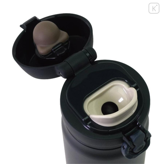 Japan San-X Store Stainless Steel Bottle 500ml - Rilakkuma : Coffee Time Black Lightweight Thermos - 6