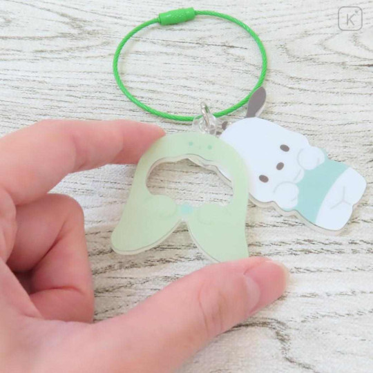 Japan Sanrio Wire Key Ring Charm Keychain - Pochacco : Halloween Ghost - 2