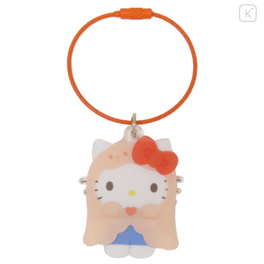 Japan Sanrio Wire Key Ring Charm Keychain - Hello Kitty : Halloween Ghost - 1
