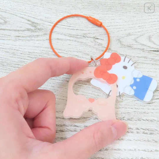 Japan Sanrio Wire Key Ring Charm Keychain - Hello Kitty : Halloween Ghost - 2