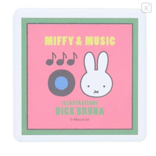 Japan Miffy Water Absorbing Coaster - Miffy & Music CD Style - 1