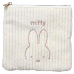 Japan Miffy Mini Pouch & Tissue Case - Miffy : Corduroy Ivory
