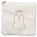 Japan Miffy Mini Pouch & Tissue Case - Miffy : Corduroy Ivory - 1