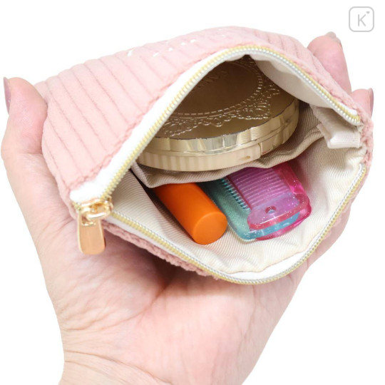 Japan Miffy Mini Pouch & Tissue Case - Miffy : Corduroy Pink - 3