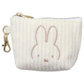 Japan Miffy Triangular Mini Pouch - Miffy : Corduroy Ivory - 1