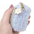 Japan Miffy Mini Accessory Pouch Keychain - Miffy : Boa Face Fluffy Blue - 2