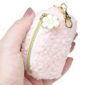Japan Miffy Mini Accessory Pouch Keychain - Miffy : Boa Face Fluffy Pink - 2