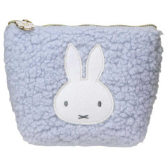 Japan Miffy Boat-shaped Pouch - Miffy : Boa Face Fluffy Blue