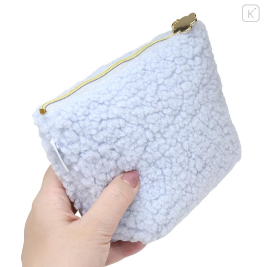 Japan Miffy Boat-shaped Pouch - Miffy : Boa Face Fluffy Blue - 2