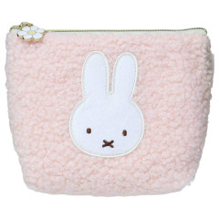 Japan Miffy Boat-shaped Pouch - Miffy : Boa Face Fluffy Pink
