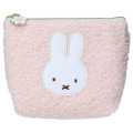Japan Miffy Boat-shaped Pouch - Miffy : Boa Face Fluffy Pink - 1