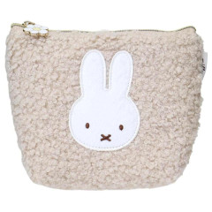 Japan Miffy Boat-shaped Pouch - Miffy : Boa Face Fluffy Beige